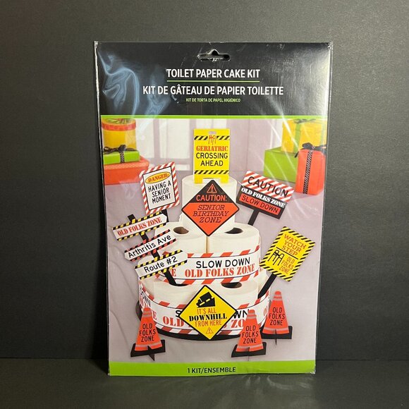 Amscan Novelty Gag Funny Over the Hill Senior Birthday Toilet Paper Cake Kit - Picture 1 of 5